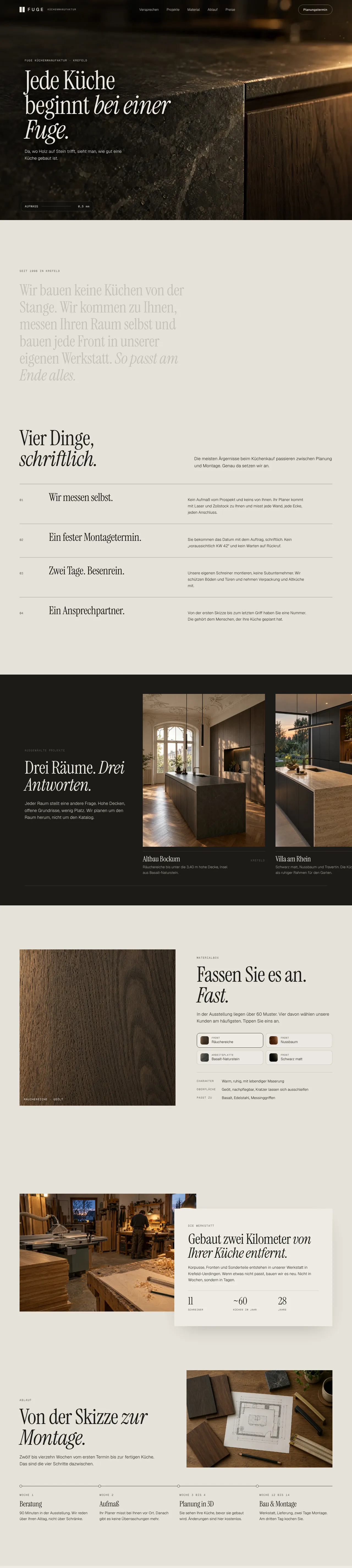FUGE Küchenmanufaktur — desktop view